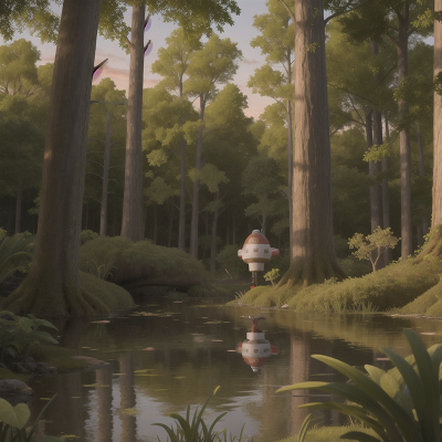 Image For Post Anime, swamp, scientist, sunset, forest, rocket, HD, 4K, AI Generated Art