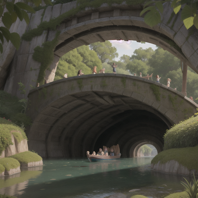 Image For Post Anime, alligator, bridge, cave, park, scientist, HD, 4K, AI Generated Art