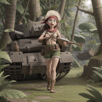 Image For Post Anime, jungle, map, pirate, tank, accordion, HD, 4K, AI Generated Art