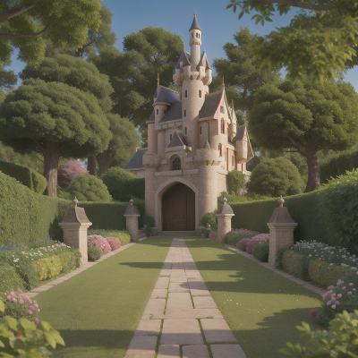 Image For Post Anime, castle, panda, map, forest, garden, HD, 4K, AI Generated Art