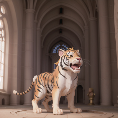 Image For Post Anime, crying, sphinx, cathedral, circus, sabertooth tiger, HD, 4K, AI Generated Art