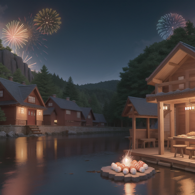 Image For Post Anime, sled, bakery, fireworks, sushi, hidden trapdoor, HD, 4K, AI Generated Art