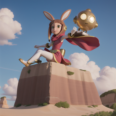 Image For Post Anime, wind, rabbit, sphinx, invisibility cloak, robot, HD, 4K, AI Generated Art