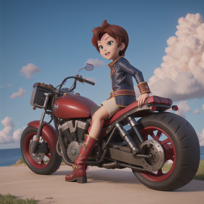 Image For Post Anime, demon, submarine, treasure chest, motorcycle, park, HD, 4K, AI Generated Art