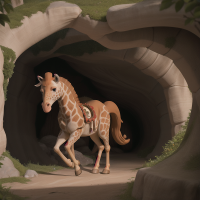 Image For Post Anime, ghost, giraffe, cave, laughter, centaur, HD, 4K, AI Generated Art