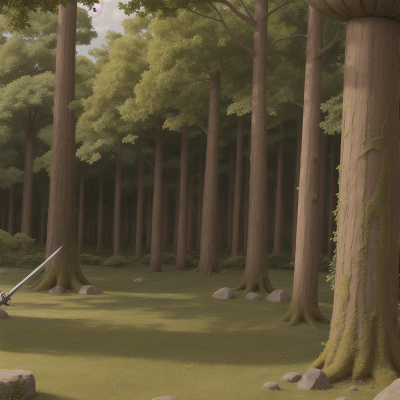 Image For Post Anime, sword, ancient scroll, forest, teleportation device, airplane, HD, 4K, AI Generated Art