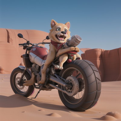 Image For Post Anime, motorcycle, scientist, dog, ogre, desert, HD, 4K, AI Generated Art