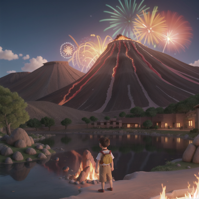 Image For Post Anime, volcano, bravery, fireworks, zookeeper, desert oasis, HD, 4K, AI Generated Art