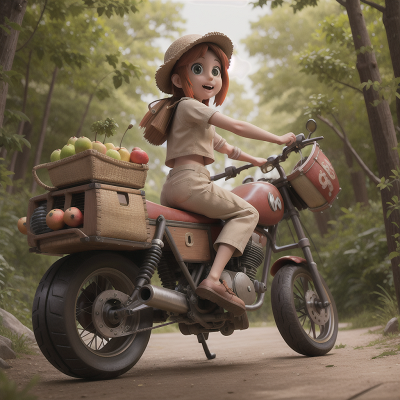 Image For Post Anime, forest, fruit market, mummies, drum, motorcycle, HD, 4K, AI Generated Art
