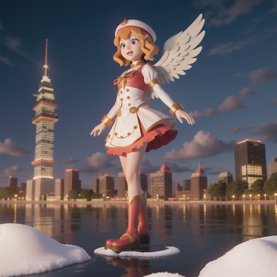 Image For Post Anime, carnival, flood, angel, snow, skyscraper, HD, 4K, AI Generated Art