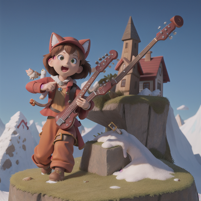 Image For Post Anime, crystal, avalanche, cat, treasure, musician, HD, 4K, AI Generated Art