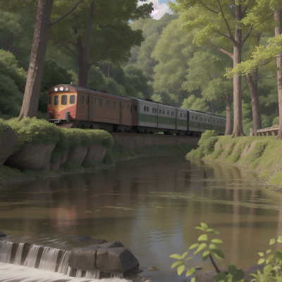 Image For Post Anime, river, train, forest, ogre, detective, HD, 4K, AI Generated Art