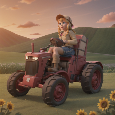 Image For Post Anime, tractor, sunset, success, holodeck, vikings, HD, 4K, AI Generated Art