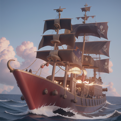 Image For Post Anime, detective, submarine, pirate ship, cursed amulet, success, HD, 4K, AI Generated Art