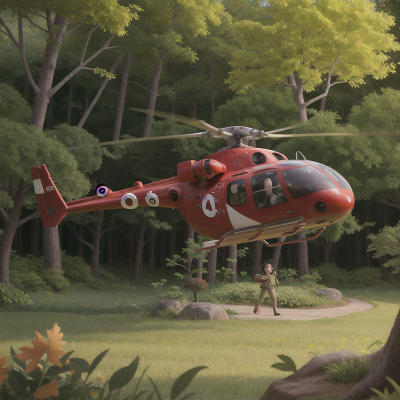 Image For Post Anime, helicopter, forest, bravery, musician, alien planet, HD, 4K, AI Generated Art