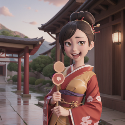 Image For Post Anime, map, romance, drought, geisha, laughter, HD, 4K, AI Generated Art