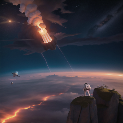 Image For Post Anime, tornado, space, astronaut, skyscraper, mountains, HD, 4K, AI Generated Art