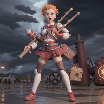Image For Post Anime, bagpipes, storm, earthquake, carnival, robot, HD, 4K, AI Generated Art