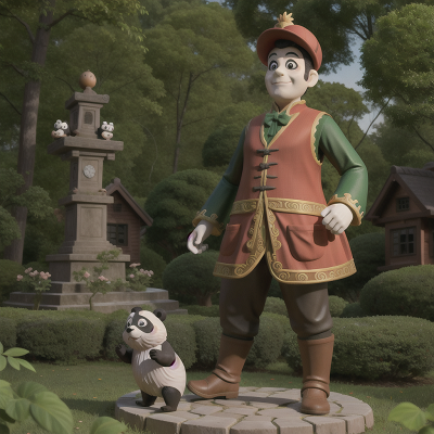 Image For Post Anime, forest, statue, village, haunted mansion, panda, HD, 4K, AI Generated Art