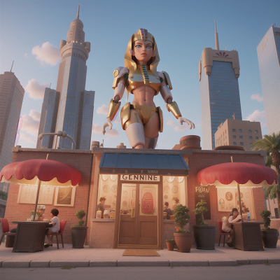 Image For Post Anime, confusion, skyscraper, ice cream parlor, cyborg, pharaoh, HD, 4K, AI Generated Art