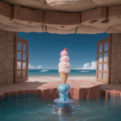 Image For Post Anime, ocean, hidden trapdoor, ice cream parlor, wormhole, desert, HD, 4K, AI Generated Art