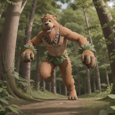 Image For Post Anime, dog, forest, flying, bigfoot, jungle, HD, 4K, AI Generated Art