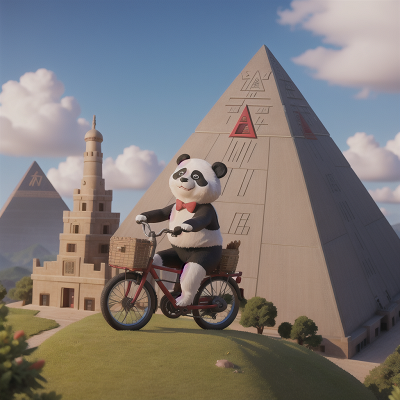 Image For Post Anime, pyramid, panda, tank, bicycle, singing, HD, 4K, AI Generated Art