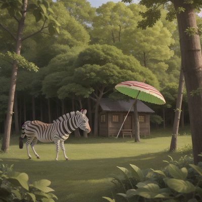 Image For Post Anime, laser gun, forest, farm, zebra, umbrella, HD, 4K, AI Generated Art