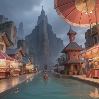 Image For Post Anime, circus, market, bigfoot, underwater city, temple, HD, 4K, AI Generated Art