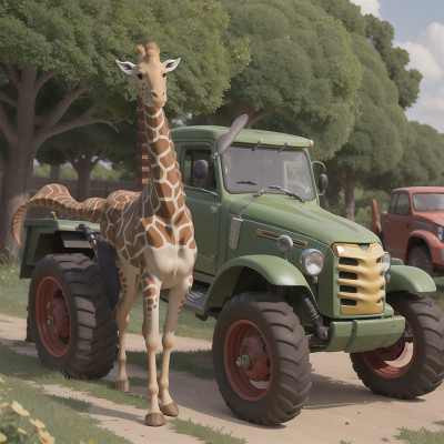 Image For Post Anime, sword, giraffe, car, tractor, dancing, HD, 4K, AI Generated Art