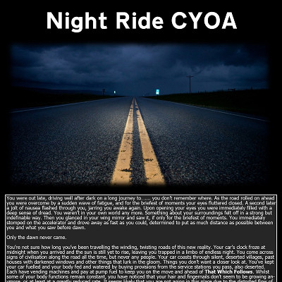Image For Post Night Ride CYOA + Hitchhiker DLC by ScottishAnon
