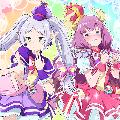 Image For Post Frieren and Aura cosplaying as Cure Friendly and Cure Wonderful