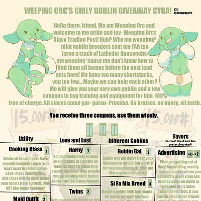 Image For Post Weeping Orc Girly Goblin Giveaway CYOA (v2.1) (by Weeping Orc)