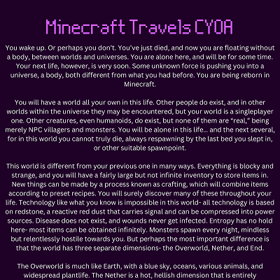 Image For Post Minecraft Travels CYOA