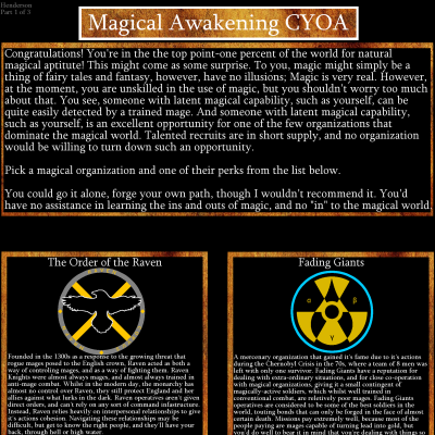 Image For Post Magical Awakening CYOA by TopHatJam AKA Henderson