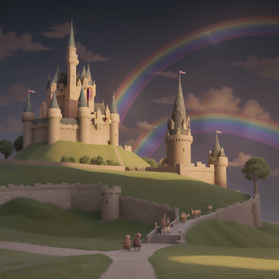 Image For Post Anime, zebra, goblin, rainbow, medieval castle, magic wand, HD, 4K, AI Generated Art