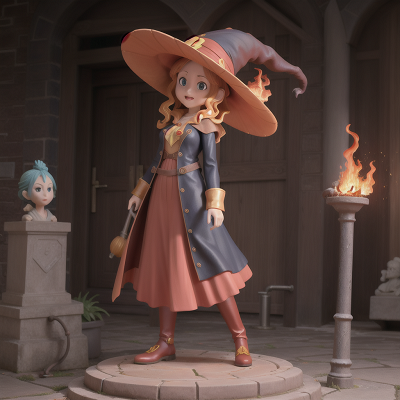 Image For Post Anime, drought, witch, statue, scientist, fire, HD, 4K, AI Generated Art
