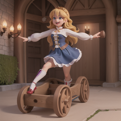 Image For Post Anime, medieval castle, sled, dancing, witch, joy, HD, 4K, AI Generated Art