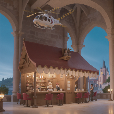 Image For Post | Anime, ice cream parlor, cathedral, sabertooth tiger, medieval castle, helicopter, HD, 4K, Anime, Manga - [AI Anime Generator](https://hero.page/app/imagine-heroml-text-to-image-generator/La6u0DkpcDoVzpxUPzlf), Upscaled with [R-ESRGAN 4x+ Anime6B](https://github.com/xinntao/Real-ESRGAN/blob/master/docs/anime_model.md) + [hero prompts](https://hero.page/ai-prompts)