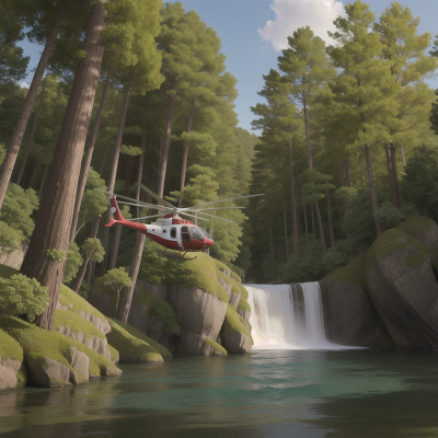 Image For Post Anime, forest, boat, success, flying, helicopter, HD, 4K, AI Generated Art