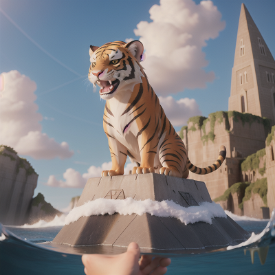 Image For Post Anime, pyramid, ocean, joy, cathedral, sabertooth tiger, HD, 4K, AI Generated Art