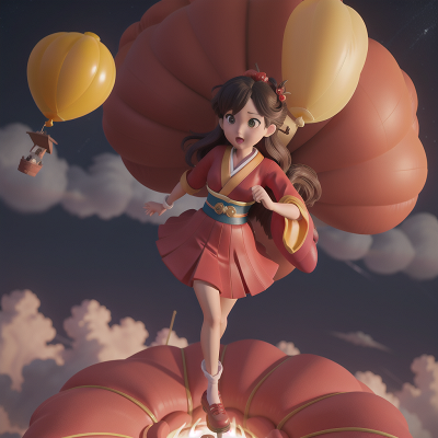 Image For Post Anime, tornado, balloon, phoenix, holodeck, geisha, HD, 4K, AI Generated Art