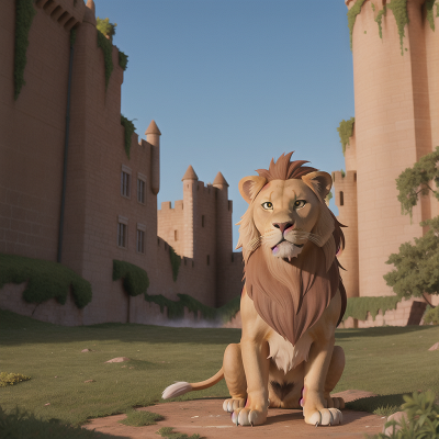 Image For Post Anime, drought, bravery, doctor, castle, lion, HD, 4K, AI Generated Art