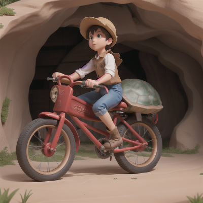 Image For Post Anime, cowboys, bicycle, turtle, cave, chef, HD, 4K, AI Generated Art