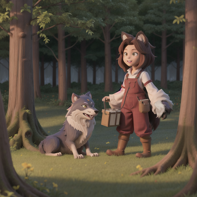 Image For Post Anime, book, werewolf, forest, farm, scientist, HD, 4K, AI Generated Art