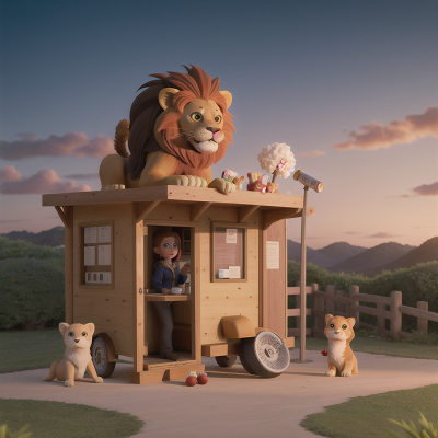 Image For Post Anime, lion, hot dog stand, zookeeper, solar eclipse, detective, HD, 4K, AI Generated Art