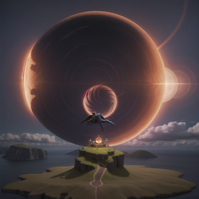 Image For Post Anime, time machine, island, ghost, solar eclipse, magic portal, HD, 4K, AI Generated Art