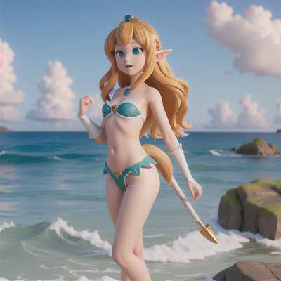 Image For Post Anime, ocean, princess, centaur, angel, elf, HD, 4K, AI Generated Art