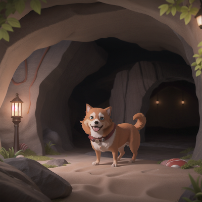 Image For Post Anime, dog, surprise, villain, seafood restaurant, cave, HD, 4K, AI Generated Art