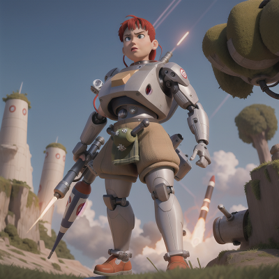 Image For Post Anime, force field, cyborg, rocket, ogre, bagpipes, HD, 4K, AI Generated Art